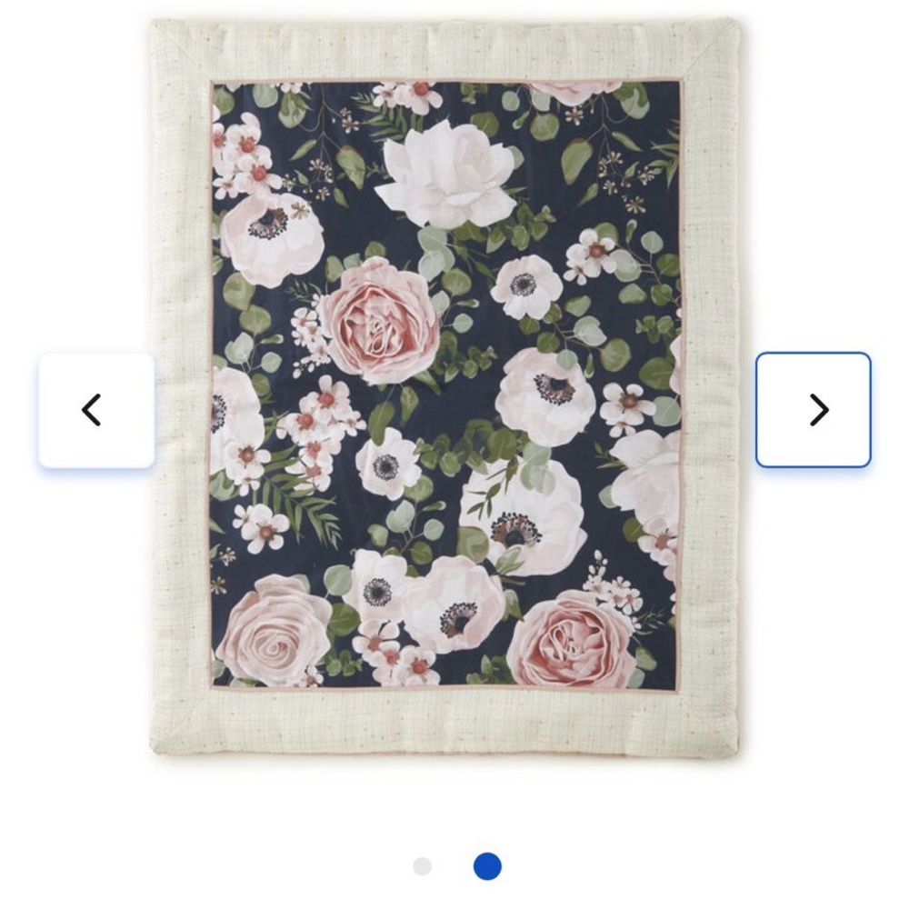 Levtex Floral CRIB Comforter - Pink and Navy